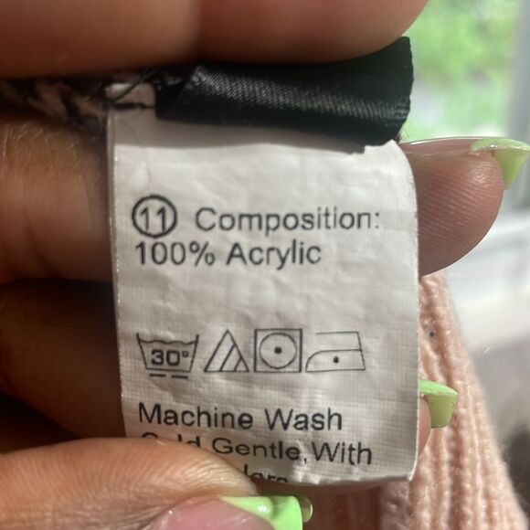 💖 Star pattern drop shoulder open front cardigan size 16 (2XL) baby pink 💖 - Picture 6 of 6